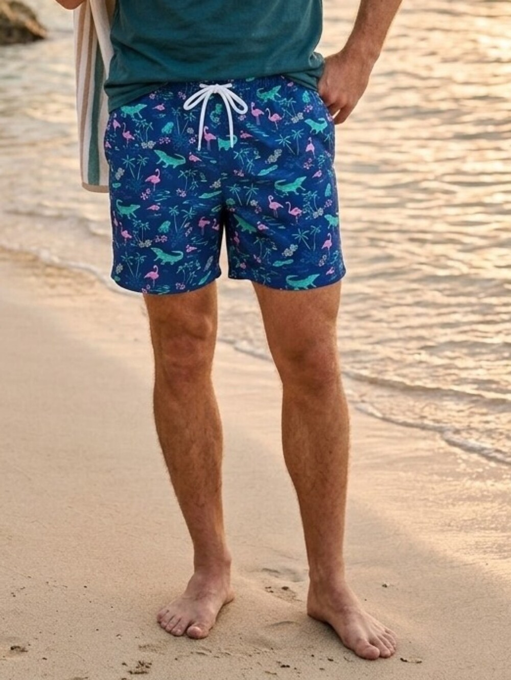 The Swamp & Circumstances" Classic Lined Swim Trunks Mens